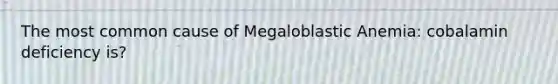 The most common cause of Megaloblastic Anemia: cobalamin deficiency is?