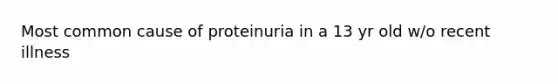 Most common cause of proteinuria in a 13 yr old w/o recent illness