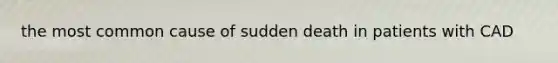the most common cause of sudden death in patients with CAD