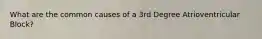 What are the common causes of a 3rd Degree Atrioventricular Block?