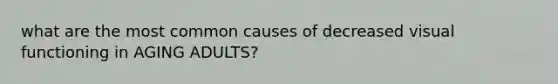 what are the most common causes of decreased visual functioning in AGING ADULTS?