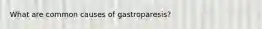 What are common causes of gastroparesis?