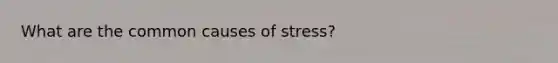 What are the common causes of stress?