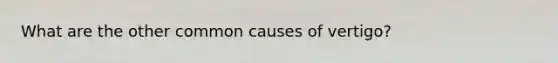 What are the other common causes of vertigo?