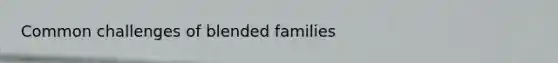 Common challenges of blended families