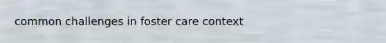 common challenges in foster care context