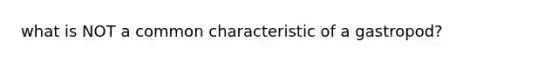 what is NOT a common characteristic of a gastropod?