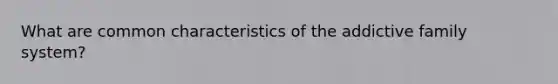 What are common characteristics of the addictive family system?