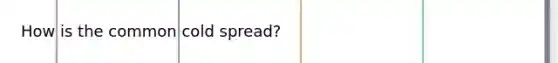 How is the common cold spread?