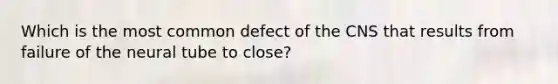 Which is the most common defect of the CNS that results from failure of the neural tube to close?