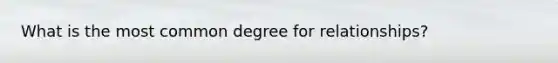 What is the most common degree for relationships?