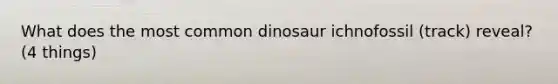 What does the most common dinosaur ichnofossil (track) reveal? (4 things)