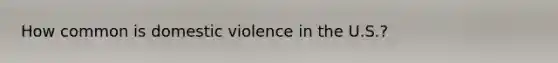 How common is domestic violence in the U.S.?