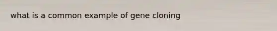 what is a common example of gene cloning