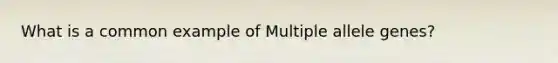 What is a common example of Multiple allele genes?