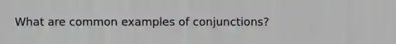 What are common examples of conjunctions?