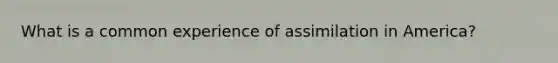 What is a common experience of assimilation in America?