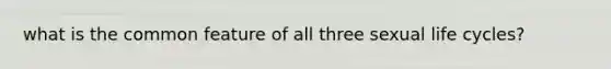 what is the common feature of all three sexual life cycles?