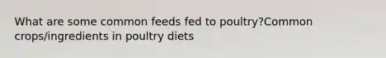 What are some common feeds fed to poultry?Common crops/ingredients in poultry diets