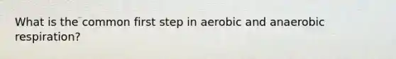 What is the common first step in aerobic and anaerobic respiration?