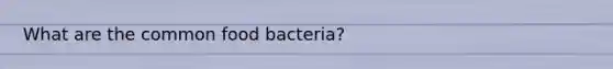 What are the common food bacteria?