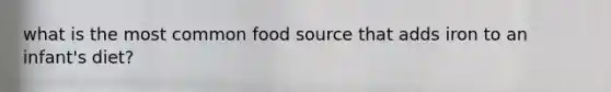 what is the most common food source that adds iron to an infant's diet?