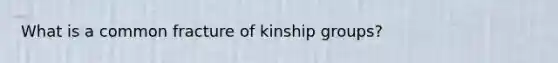 What is a common fracture of kinship groups?