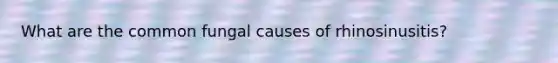 What are the common fungal causes of rhinosinusitis?