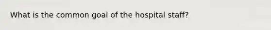 What is the common goal of the hospital staff?