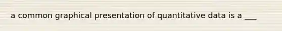 a common graphical presentation of quantitative data is a ___