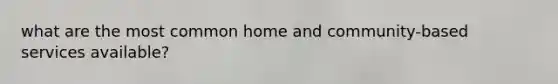 what are the most common home and community-based services available?