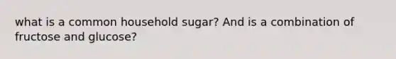 what is a common household sugar? And is a combination of fructose and glucose?