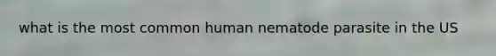 what is the most common human nematode parasite in the US