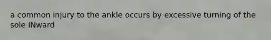 a common injury to the ankle occurs by excessive turning of the sole INward