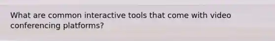 What are common interactive tools that come with video conferencing platforms?