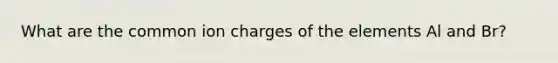 What are the common ion charges of the elements Al and Br?