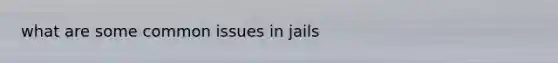 what are some common issues in jails