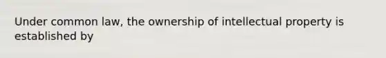 Under common law, the ownership of intellectual property is established by