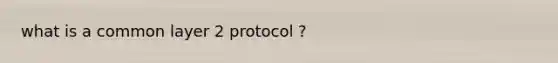 what is a common layer 2 protocol ?