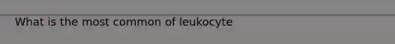 What is the most common of leukocyte