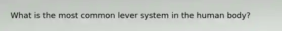 What is the most common lever system in the human body?