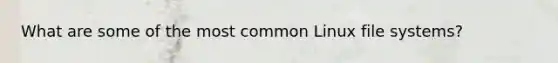 What are some of the most common Linux file systems?