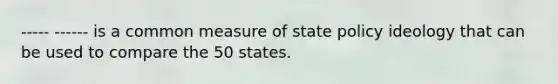 ----- ------ is a common measure of state policy ideology that can be used to compare the 50 states.