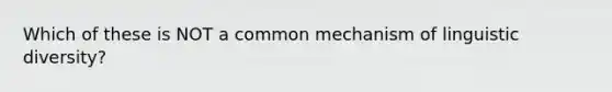 Which of these is NOT a common mechanism of linguistic diversity?