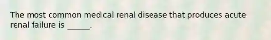 The most common medical renal disease that produces acute renal failure is ______.