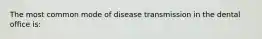 The most common mode of disease transmission in the dental office is: