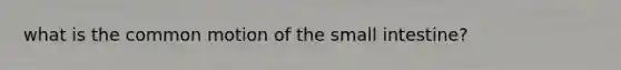 what is the common motion of the small intestine?