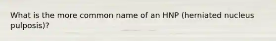 What is the more common name of an HNP (herniated nucleus pulposis)?