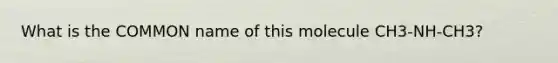 What is the COMMON name of this molecule CH3-NH-CH3?