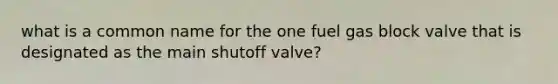 what is a common name for the one fuel gas block valve that is designated as the main shutoff valve?